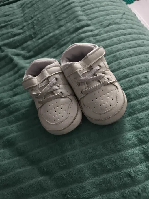 DiLiShoes Пинетки кеды для новорожденных с подошвой, белый, фото 2