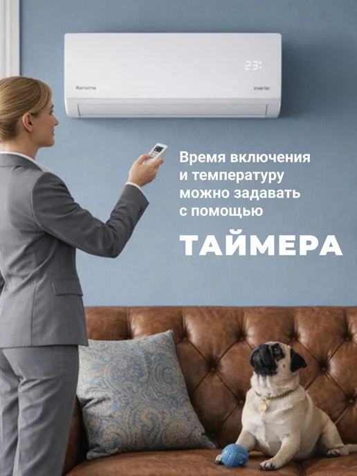 RENOME Сплит система кондиционер инверторный RN-IUNW07ME, до 21 м2, белый, фото 7