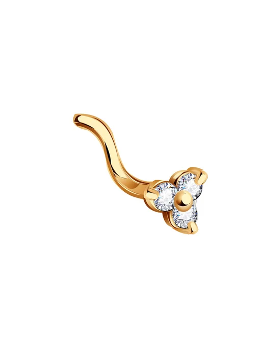 DIAMANT-ONLINE Пирсинг в нос из белого золота с бриллиантом 585 пробы, золотой