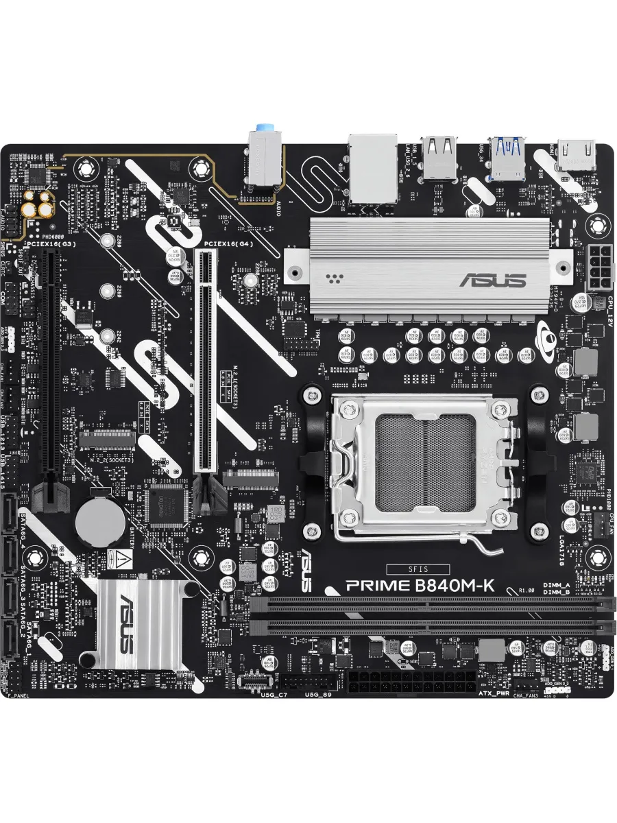 Asus Материнская плата AM5 PRIME B840M-K AMD B840 2xDDR5