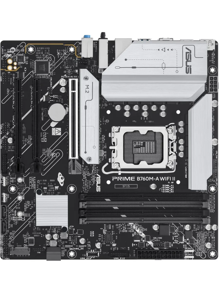 Asus Материнская плата lgs 1700 PRIME B760M-A WIFI II Intel B760