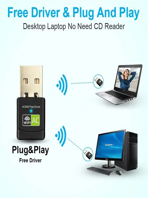 USB Wi-Fi адаптер 600 Мбит с, 2.4 5 ГГц, RTL8811, вариант, фото 3