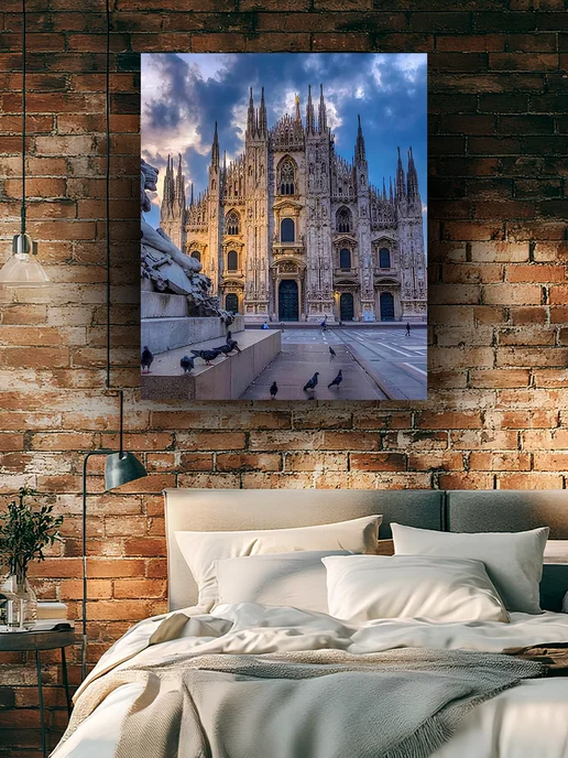40 на 50 и 50 на 40 Картина на холсте 40x50 Италия Italy Милан Эстетика, 40x50, фото 2