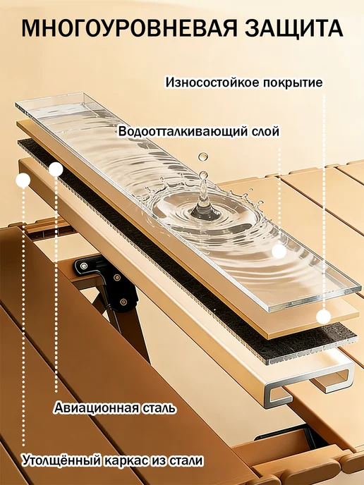 Стол складной стальной легкий для сада, дачи и пикника, зеленый, фото 6