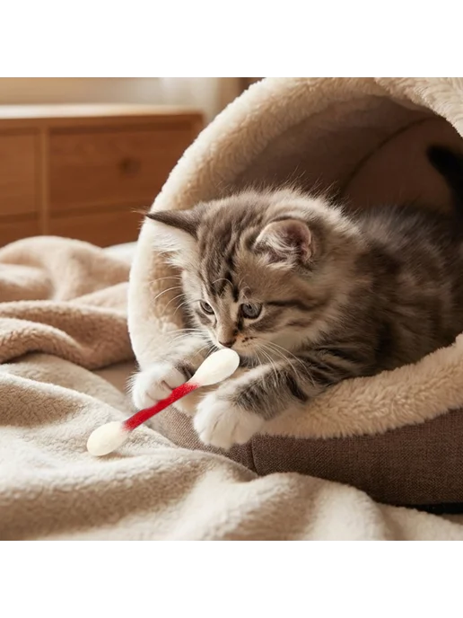 Ватные палочки для котов,интерактивные игрушка, 6 шт, фото 4