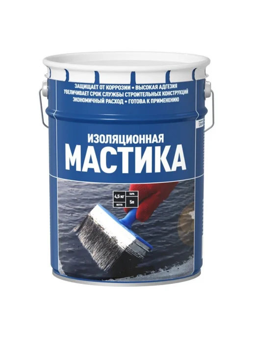 СТАРТ Мастика изоляционная 5 л 4,5 кг, арт.4607952907577, 5 л, 4,5 кг