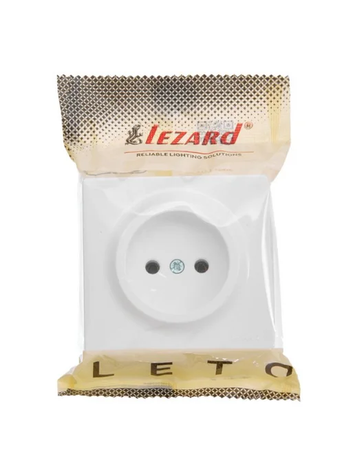 Розетка 1 пост LEZARD Leto ПБТ б з белый, белый, фото 2