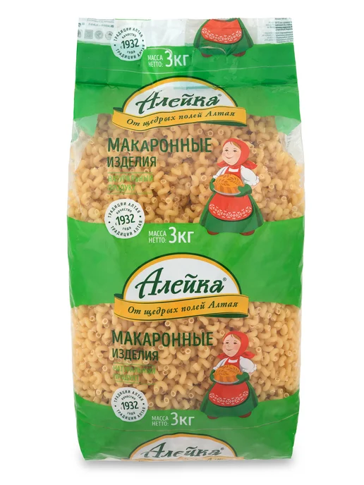 Алейка Макароны Рожки витые фас. 3 кг, 3 кг, фото 3