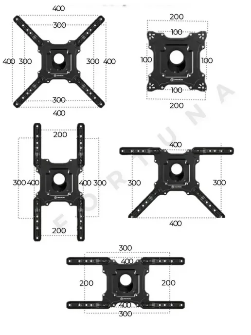Кронштейн для телевизора X400, черный, фото 3