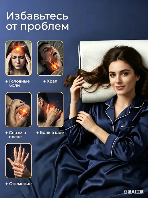 Анатомическая подушка для шеи при остеохондрозе, белый, фото 2