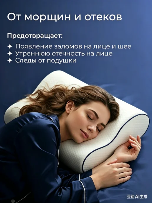 Анатомическая подушка для шеи при остеохондрозе, белый, фото 8