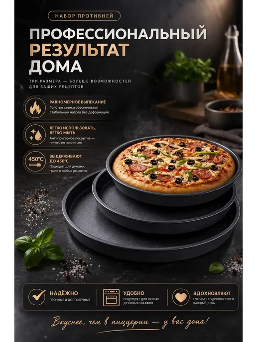 Форма для пиццы, черный