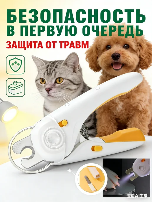 MACKENZI Когтерезка для кошек собак, белый