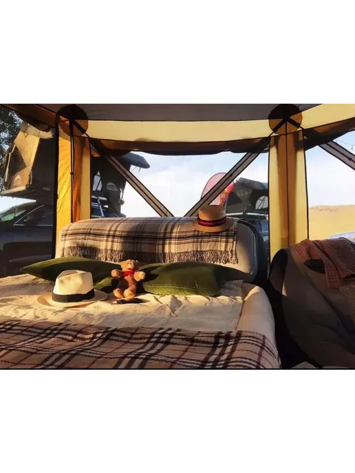 TopCamping Шестиугольный шатер, коричневый, фото 4