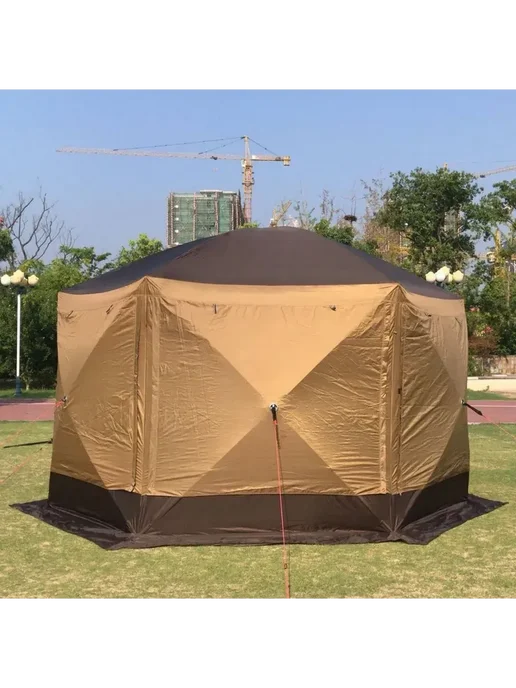 TopCamping Шестиугольный шатер, коричневый, фото 5