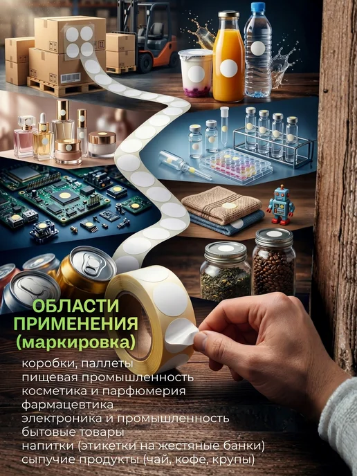 Мультипак Наклейки поощрительные и для маркировки рулон, белый, фото 2