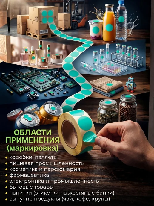 Мультипак Наклейки поощрительные и для маркировки рулон, зеленый, фото 2