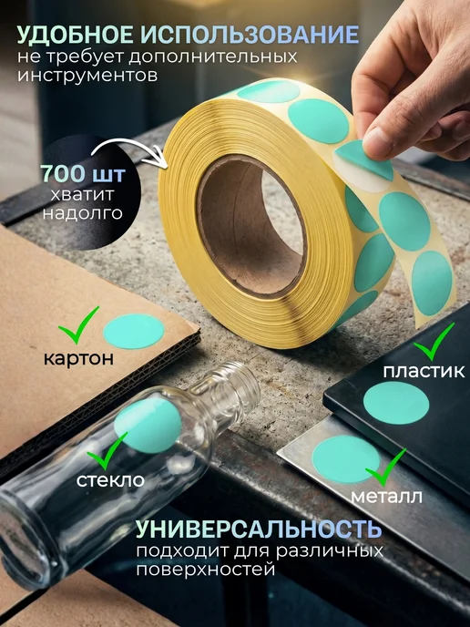Мультипак Наклейки поощрительные и для маркировки рулон, зеленый, фото 4