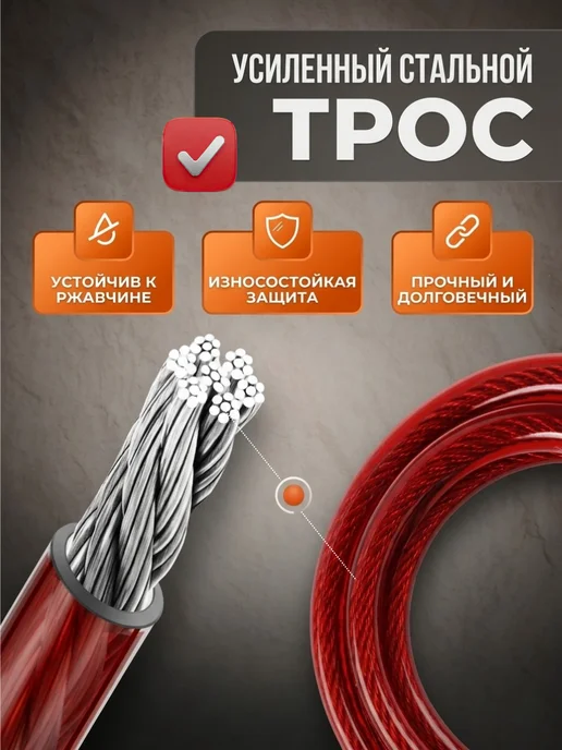BEAUTYQUEEN Замок для велосипеда кодовый тросовый 65 см, серый, фото 2