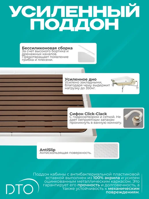 Deto Душевая кабина V1015 (100х100х220) низкий поддон, 100x220, фото 5