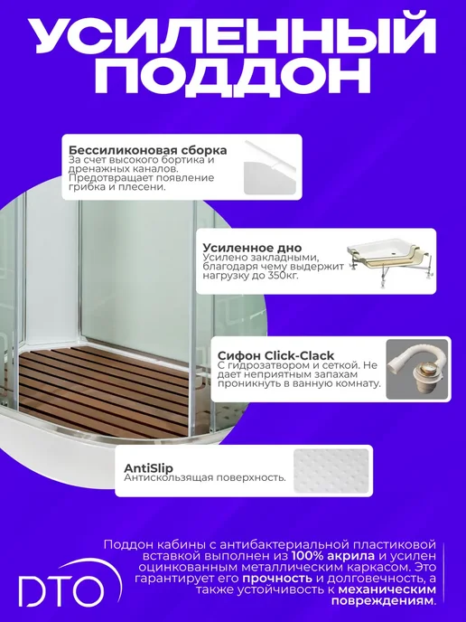 Deto Душевая кабина EM1512LLED+GM (120х80х220) низкий поддон, 80x220, фото 5