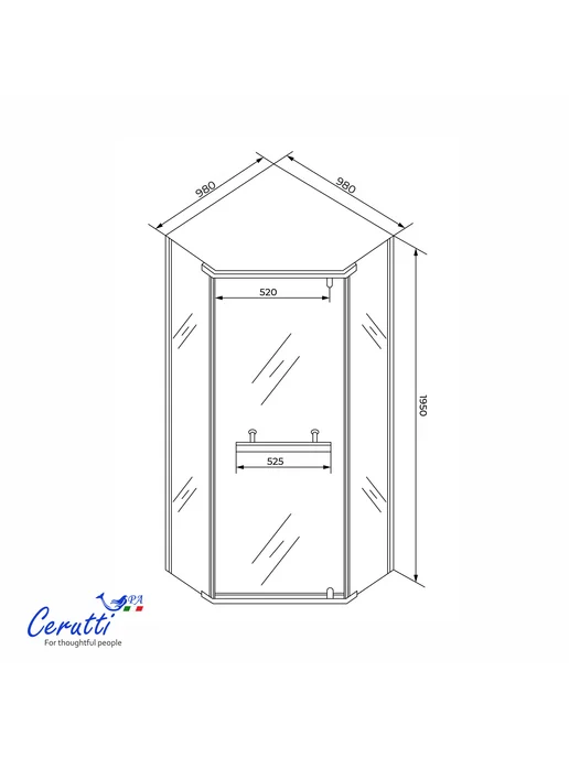 Cerutti spa Душевое ограждение Ceruttispa CHIKA ZP101BF (100x100x195), 100x100x195, фото 5