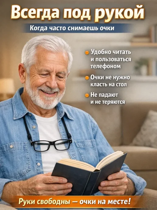 альма7 Шнурок держатель для очков регулируемый 2шт, 2 шт, фото 2