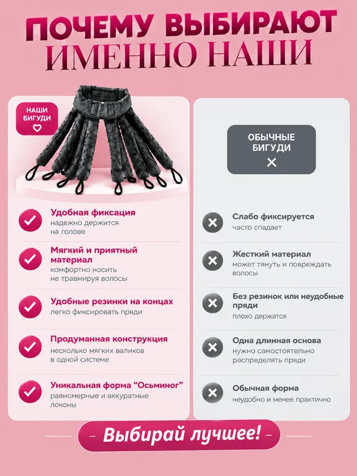 Бигуди мягкие для волос Осьминог, черный, фото 7