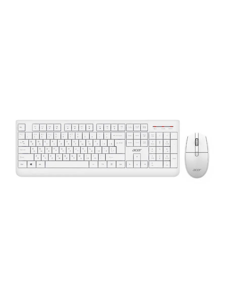 Acer Комплект клавиатура и мышь OCC401 беспроводной, белый