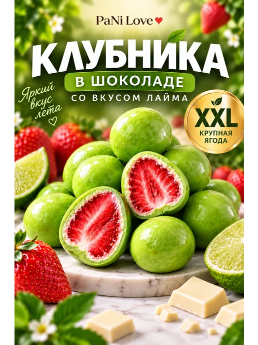PaNi Love Сублимированная клубника в бельгийском белом шоколаде, вариант