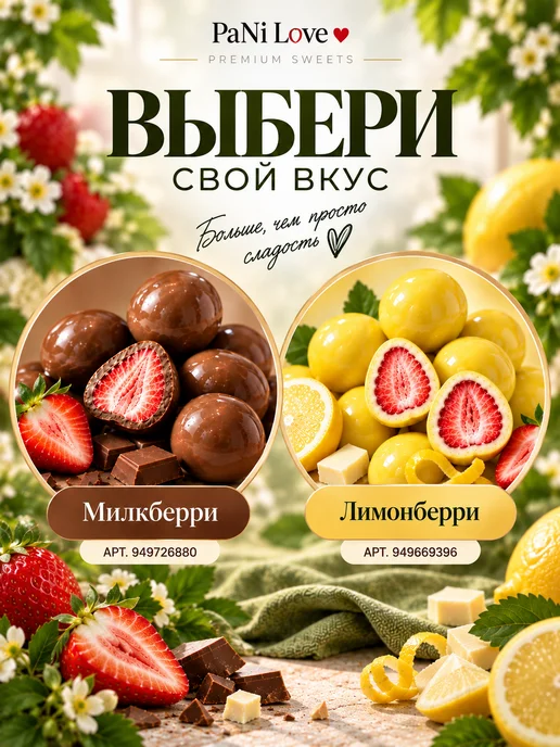 PaNi Love Сублимированная клубника в бельгийском белом шоколаде, вариант, фото 6