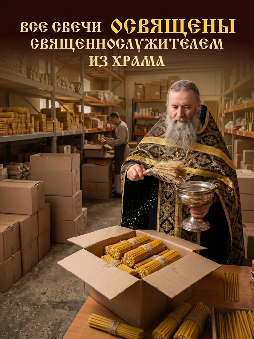 Ламасло Свечи церковные восковые освящённые №80 пачка 0,5кг 100 шт, 2 кг, фото 5