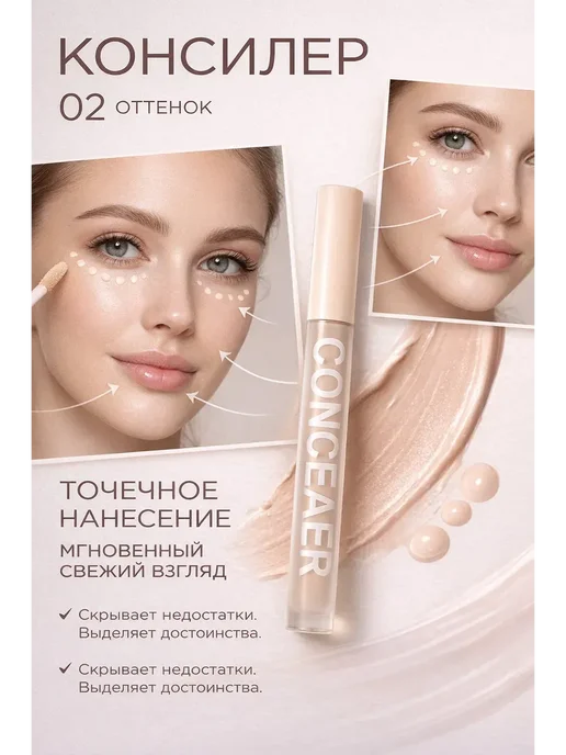 нисо2 Консилер для глаз корректор для лица, бежевый, фото 2
