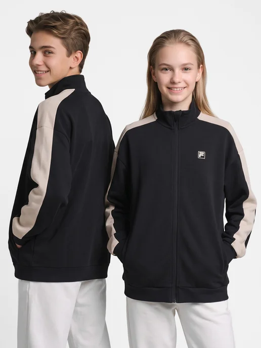 FILA Костюм спортивный для мальчиков свободного кроя черный, черный, фото 7
