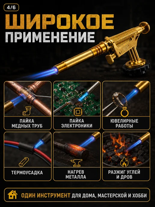 Паяльная газовая горелка с пьезоподжигом с флюсом, вариант, фото 5