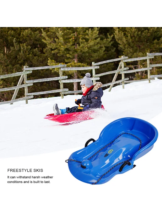 Пластиковый санки Snow Speeder для детей, зимний активитет, синий, фото 2