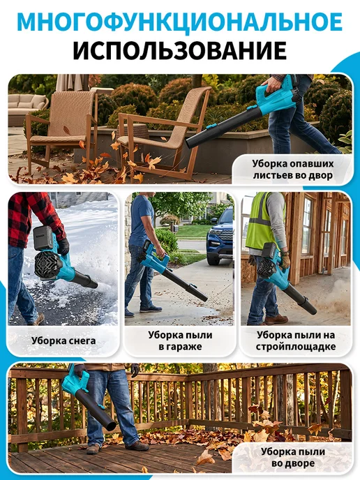 Waytoolgo воздуходувка садовая аккумуляторная, в упаковке 1,8 кг, фото 3
