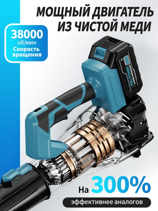 Waytoolgo Воздуходувка аккумуляторная садовая мощная, вариант, фото 4