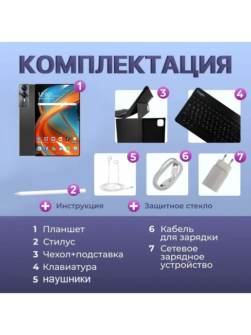 Планшет Mi Pad 6 с клавиатурой 1ТБ для игр и видео 4K, 1024 ГБ, фото 2