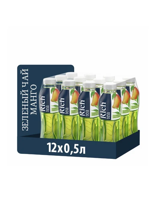 Rich Холодный чай tea зеленый со вкусом манго, 500 мл, 12 шт, 500 мл, 12 шт, фото 3