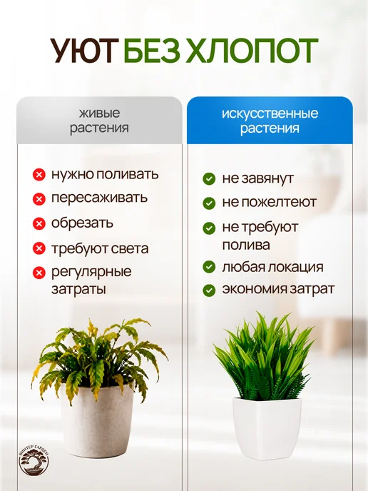 Winter Garden Искусственные цветы растения для декора в кашпо, зеленый, фото 3