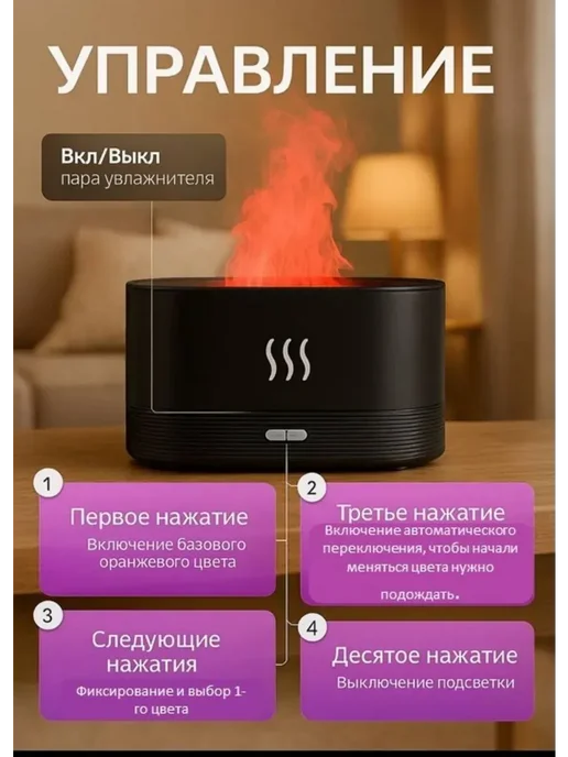 HousHold-goods24 Увлажнитель воздуха для дома ночник, белый, фото 3