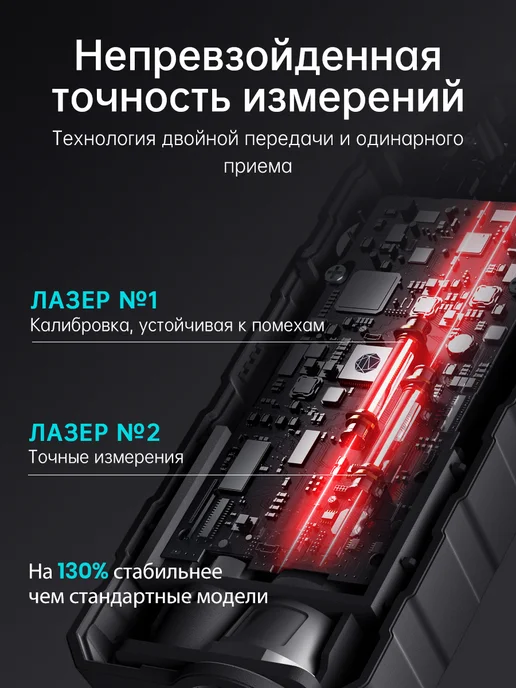 Лазерный дальномер D5, 70м, ±2мм для ремонта и строительства, 70 м, фото 3