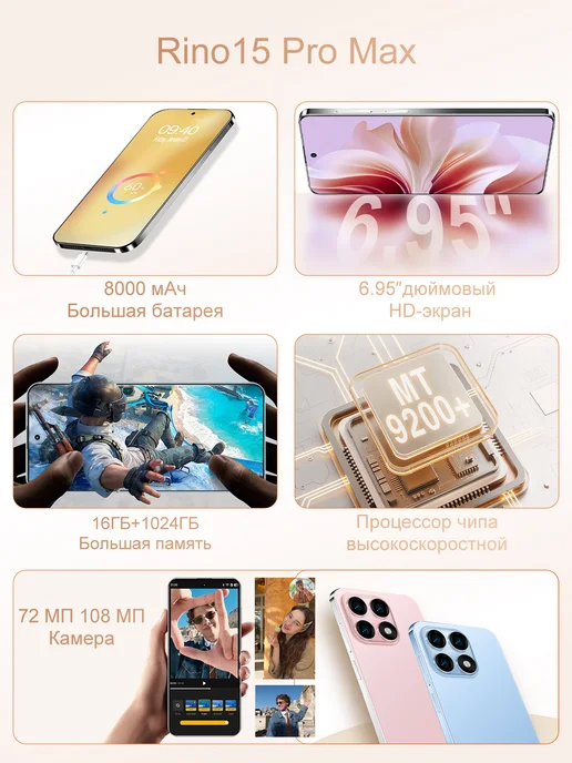 Смартфон OPPO 5G 16/1024 ГБ, синий, фото 2