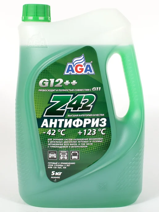 AGA антифризы Антифриз AGA G12++ зеленый -42C (5кг), 5 кг, фото 2