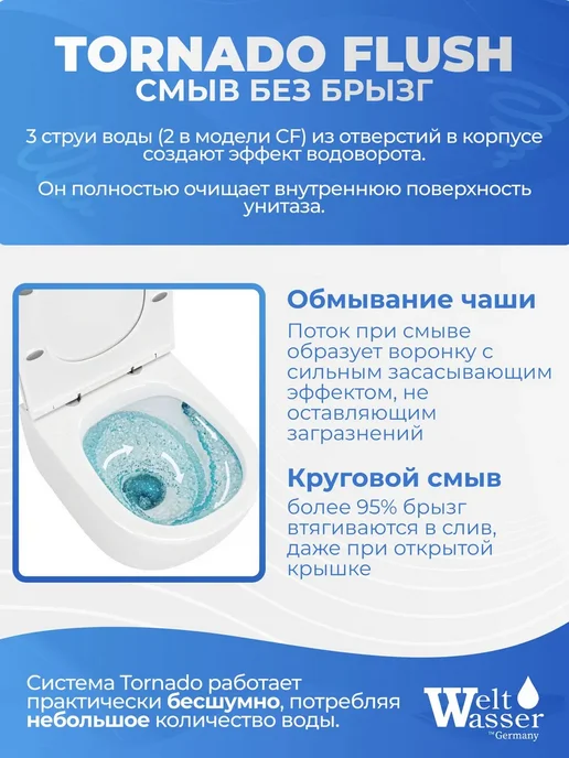 WeltWasser Унитаз с инсталляцией MARBERG 410, белый, фото 3