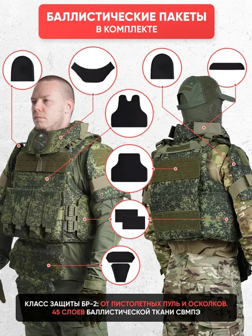 Atrox Tactical Бронежилет Universal Armor тактический пиксель с плитами, зеленый, фото 2