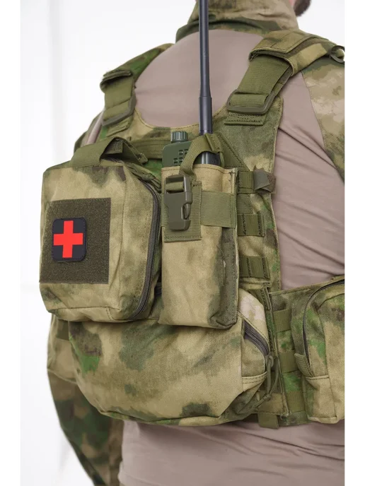Atrox Tactical Бронежилет 8280 мох тактический плитник с бронеплитами, зеленый, фото 3