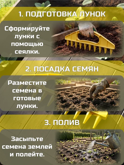 Сеялка для семян гребенка сажалка плантатор, вариант, фото 2