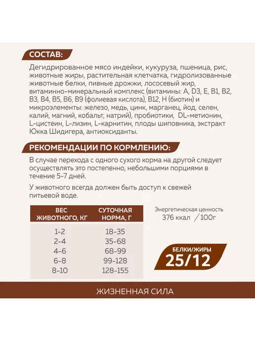 Сухой корм ЗООГУРМАН Gourmet для собак, мелкие, средние, индейка, 1,2 кг, фото 3